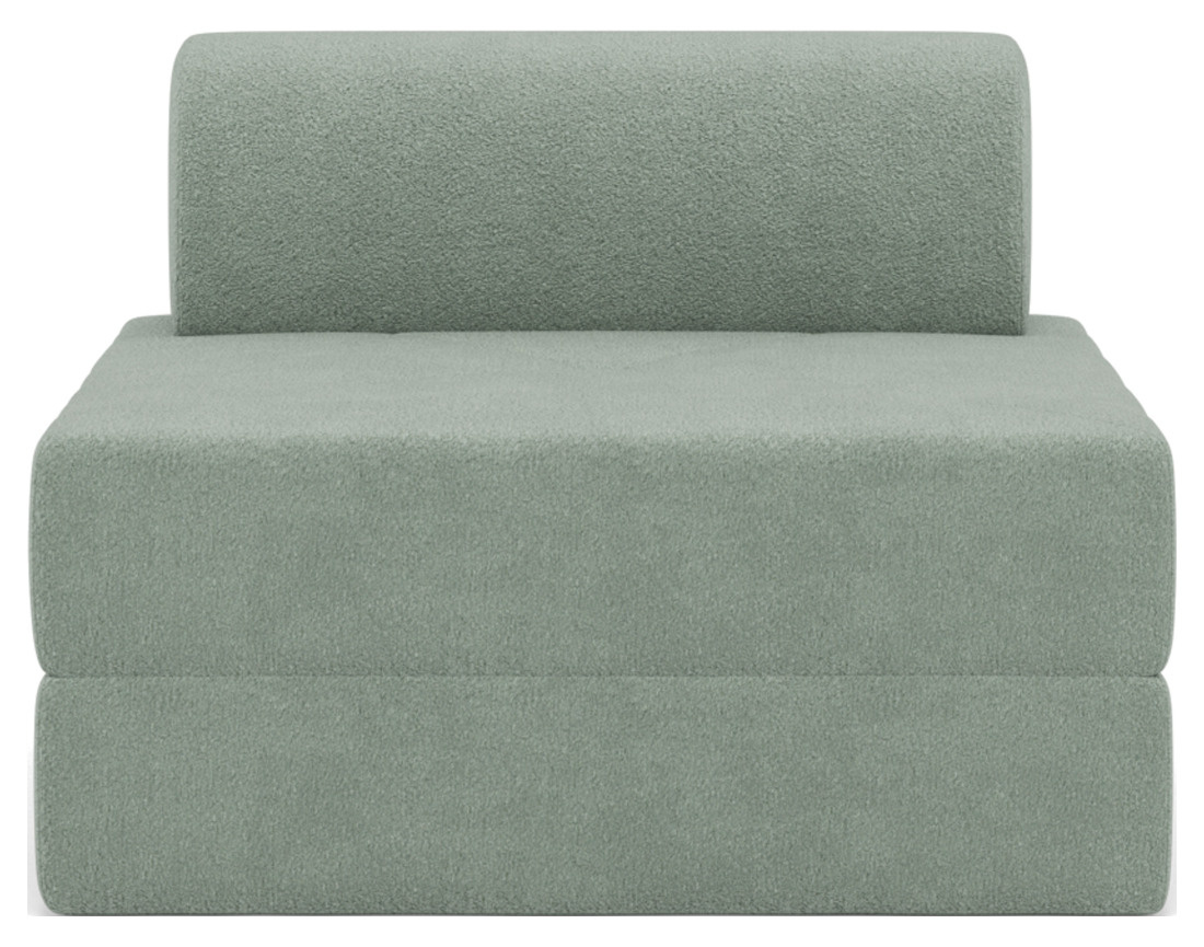 Fauteuil convertible déplimousse en tissu bouclette Edna