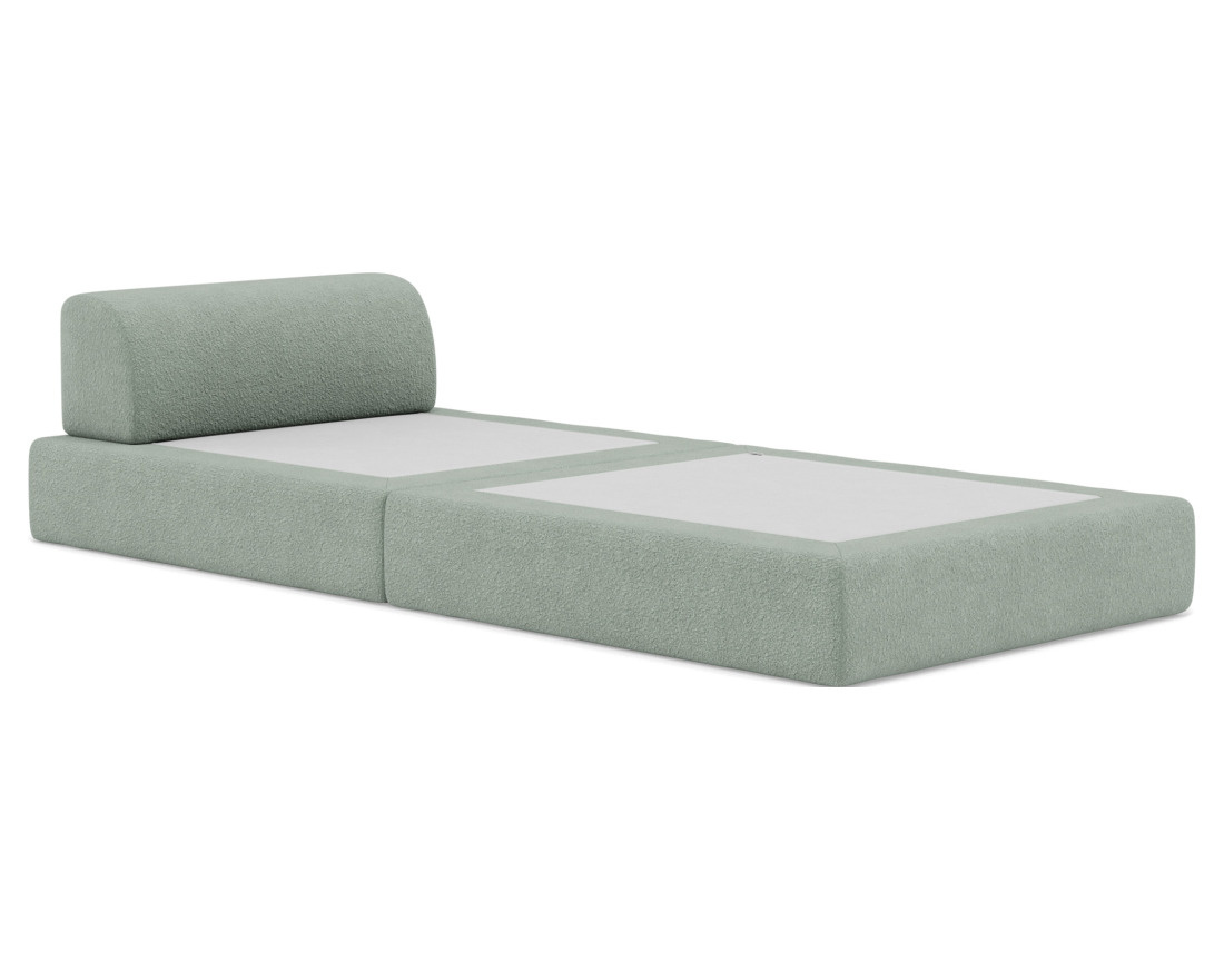 Fauteuil convertible déplimousse en tissu bouclette Edna