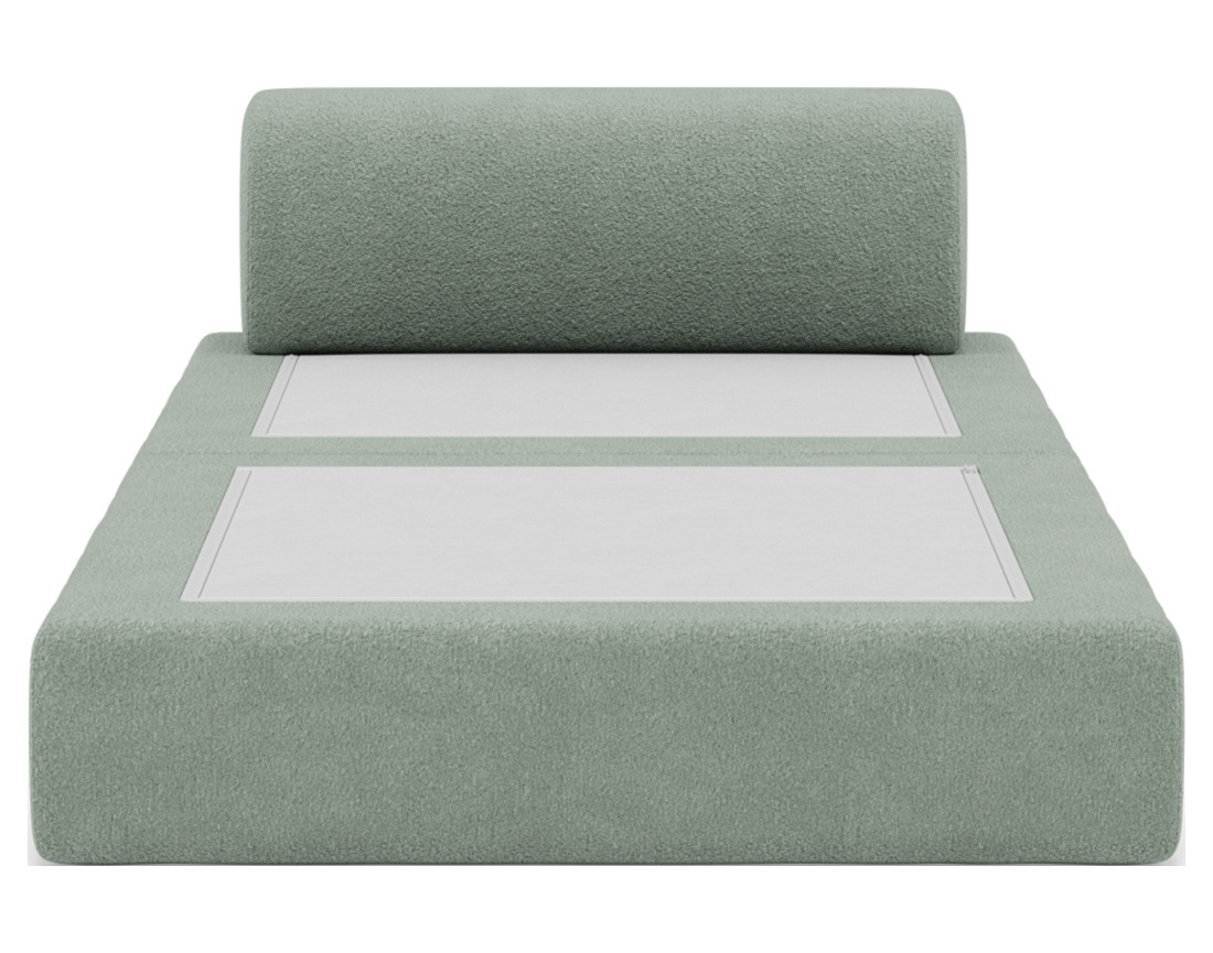 Fauteuil convertible déplimousse en tissu bouclette Edna