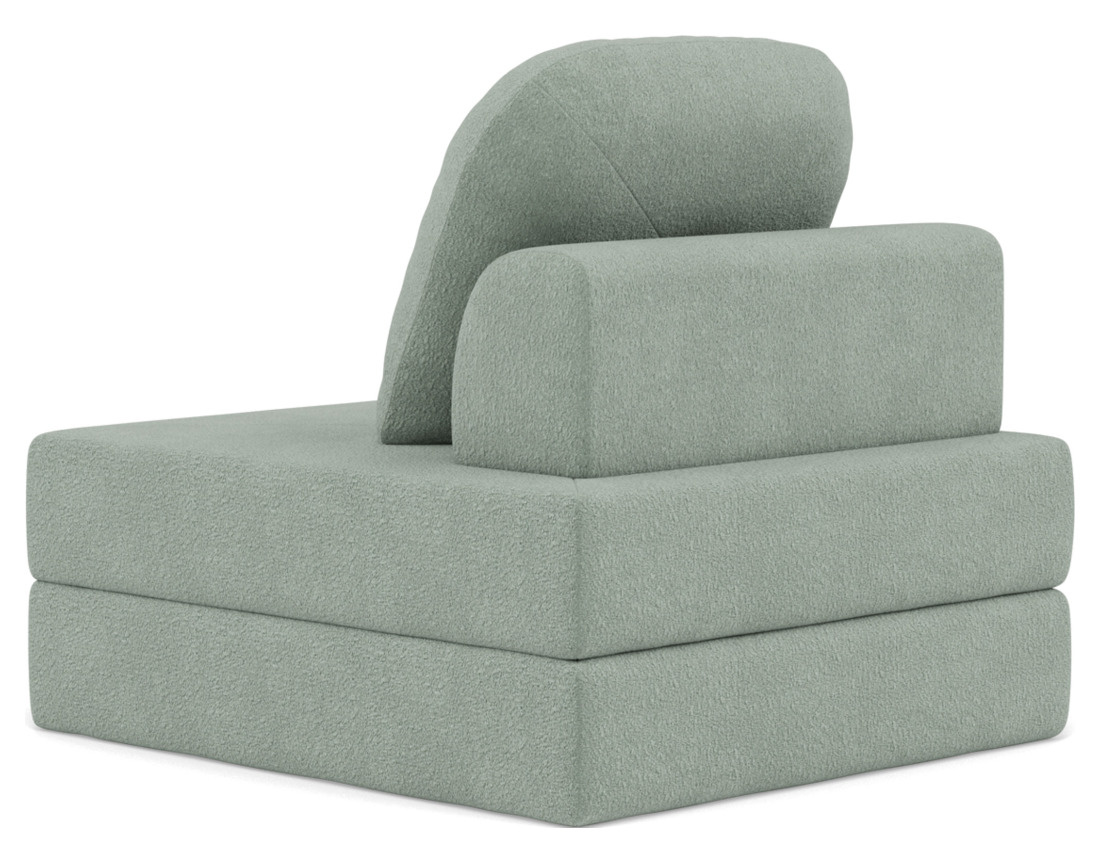 Fauteuil convertible déplimousse en tissu bouclette Edna