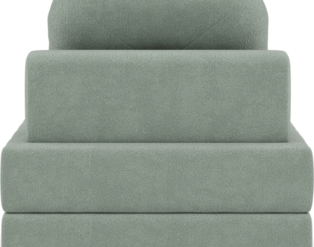 Fauteuil convertible déplimousse en tissu bouclette Edna