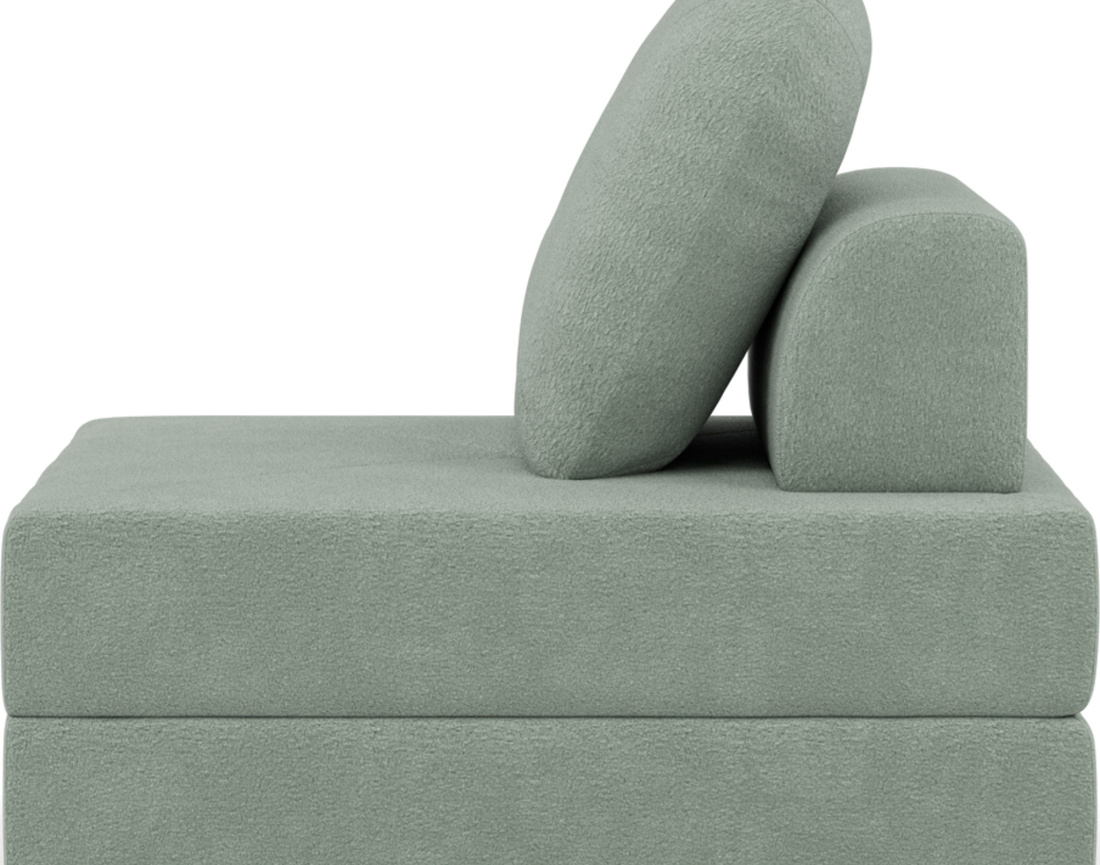 Fauteuil convertible déplimousse en tissu bouclette Edna