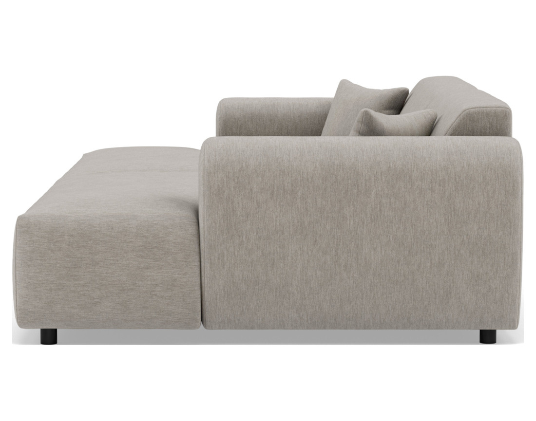 Canapé droit 4 places avec double méridienne assise profonde en velours texturé Aumance Canapé droit 4 places avec double méridienne assise profonde en velours texturé Aumance