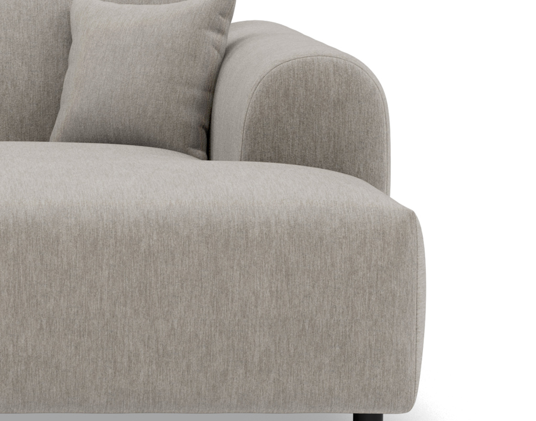 Canapé droit 4 places avec double méridienne assise profonde en velours texturé Aumance Canapé droit 4 places avec double méridienne assise profonde en velours texturé Aumance