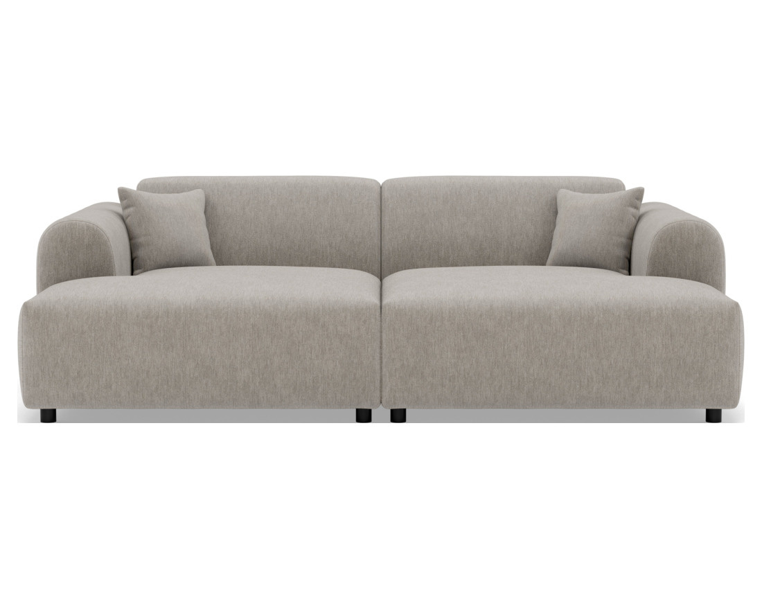 Canapé droit 4 places avec double méridienne assise profonde en velours texturé Aumance Canapé droit 4 places avec double méridienne assise profonde en velours texturé Aumance