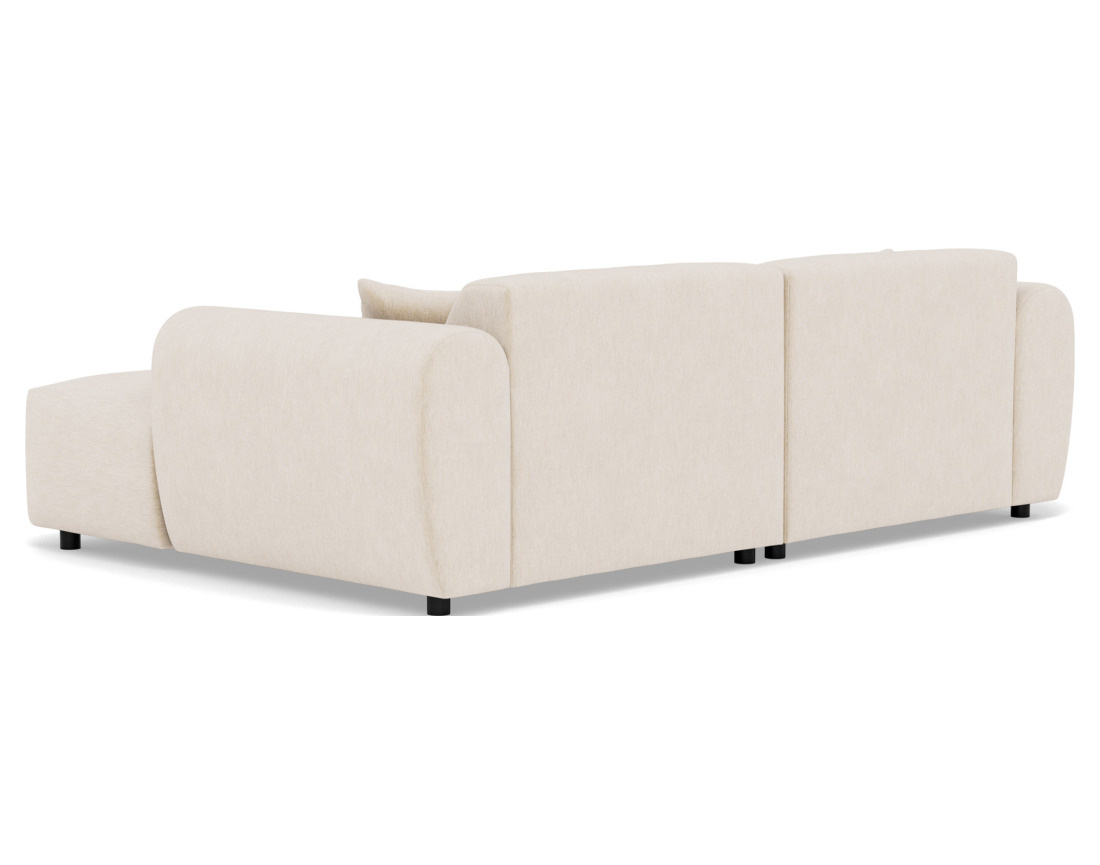 Canapé droit 4 places avec double méridienne assise profonde en velours texturé Aumance