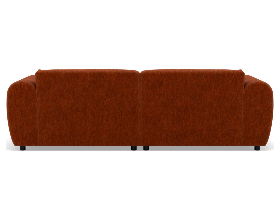 Canapé droit 4 places avec double méridienne assise profonde en velours texturé Aumance