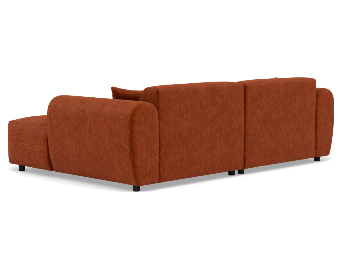 Canapé droit 4 places avec double méridienne assise profonde en velours texturé Aumance