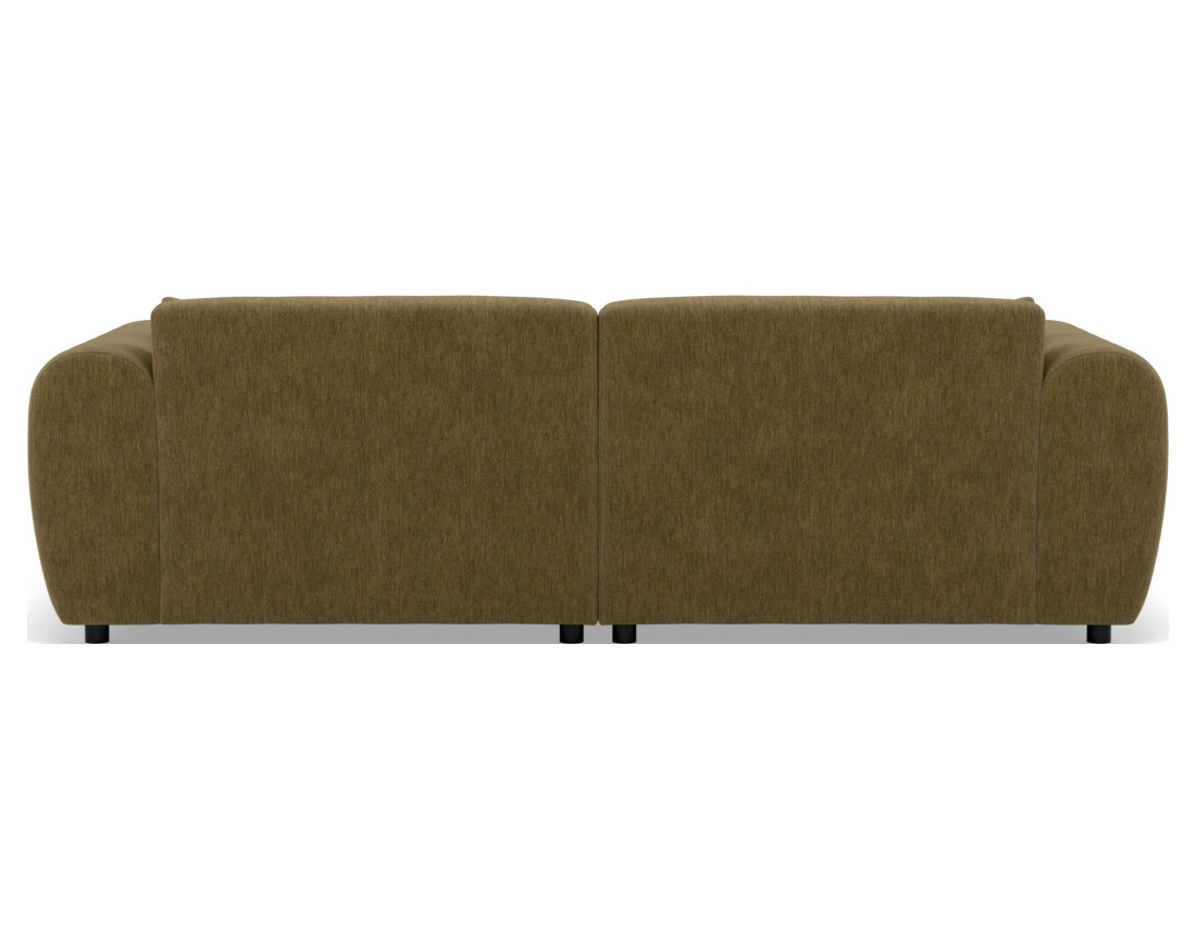 Canapé droit 4 places avec double méridienne assise profonde en velours texturé Aumance