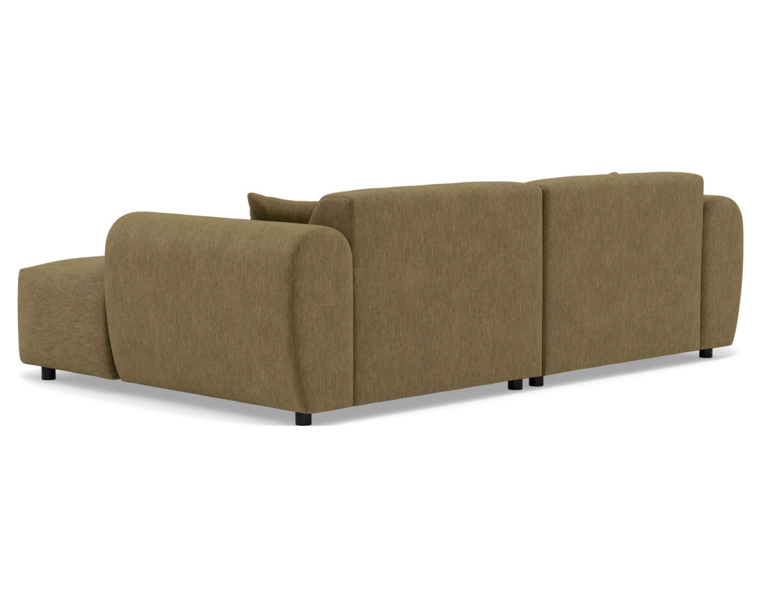 Canapé droit 4 places avec double méridienne assise profonde en velours texturé Aumance