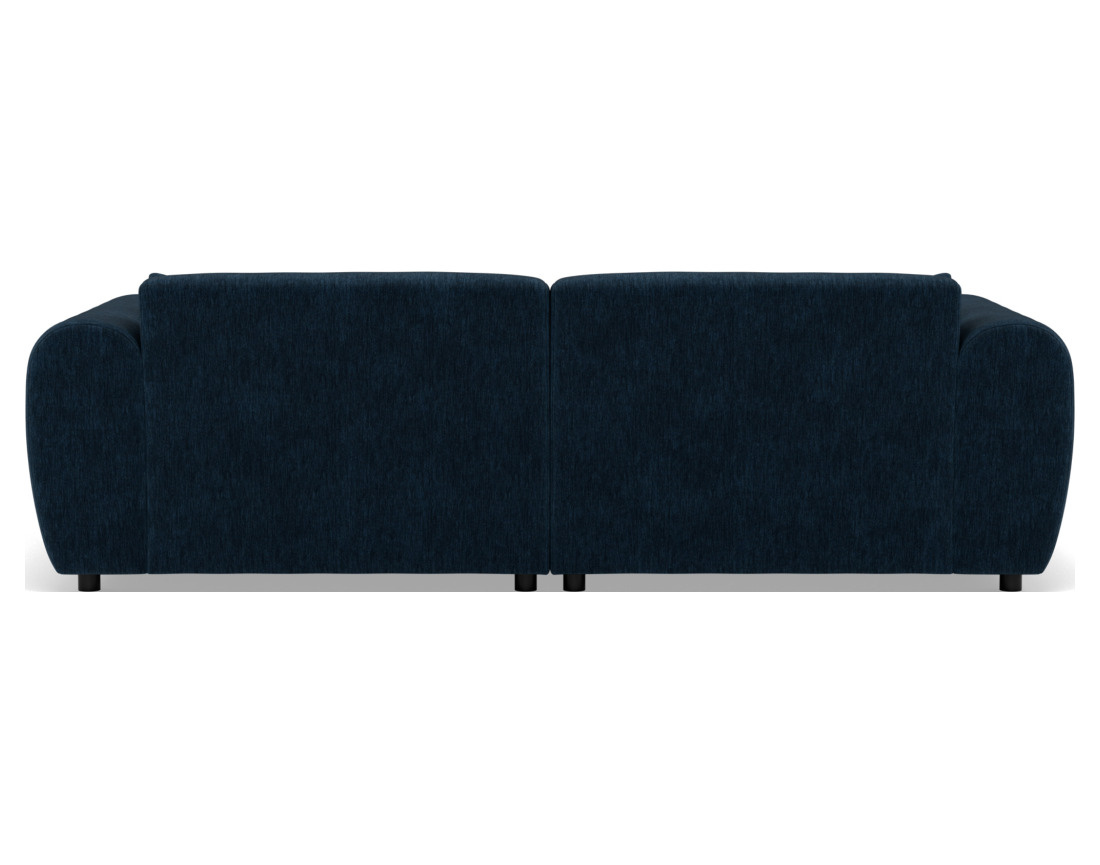 Canapé droit 4 places avec double méridienne assise profonde en velours texturé Aumance