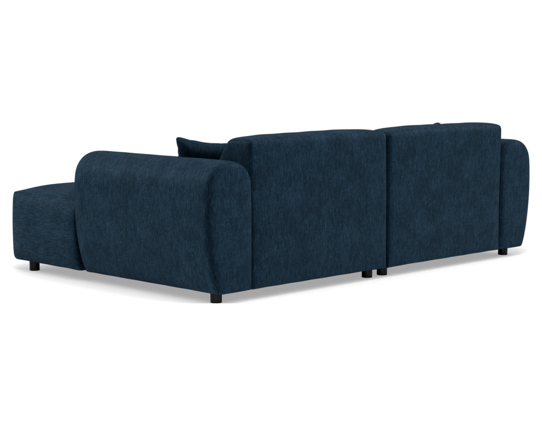 Canapé droit 4 places avec double méridienne assise profonde en velours texturé Aumance