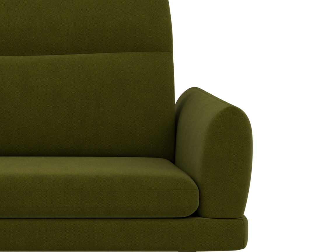 Canapé d'angle gauche 4 places avec têtières réglables en tissu texturé Terry