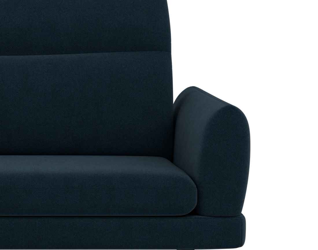 Canapé d'angle gauche 4 places avec têtières réglables en tissu texturé Terry