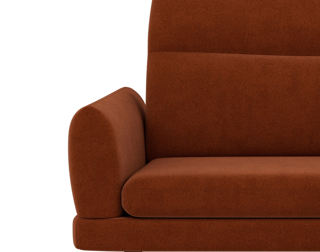 Canapé d'angle droit 4 places avec têtières réglables en tissu texturé Terry