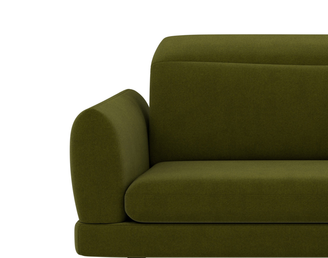 Canapé d'angle droit 4 places avec têtières réglables en tissu texturé Terry