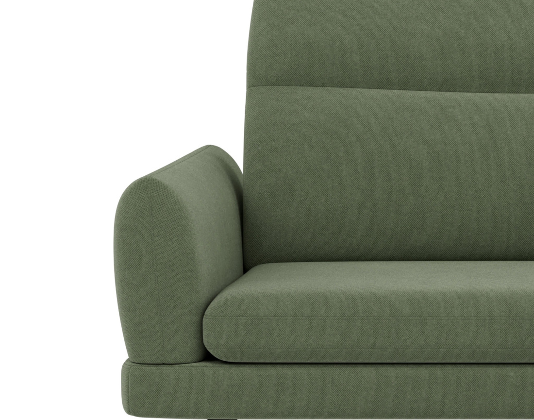 Canapé d'angle droit 4 places avec têtières réglables en tissu texturé Terry