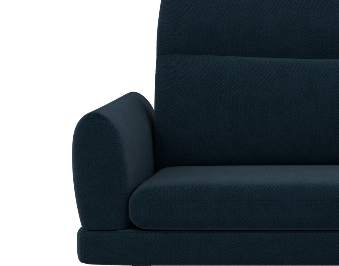 Canapé d'angle droit 4 places avec têtières réglables en tissu texturé Terry