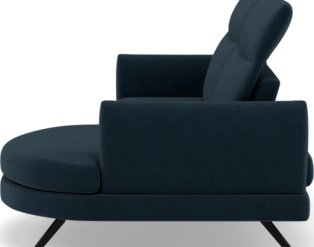 Canapé d'angle droit 4 places avec têtières réglables en tissu texturé Terry