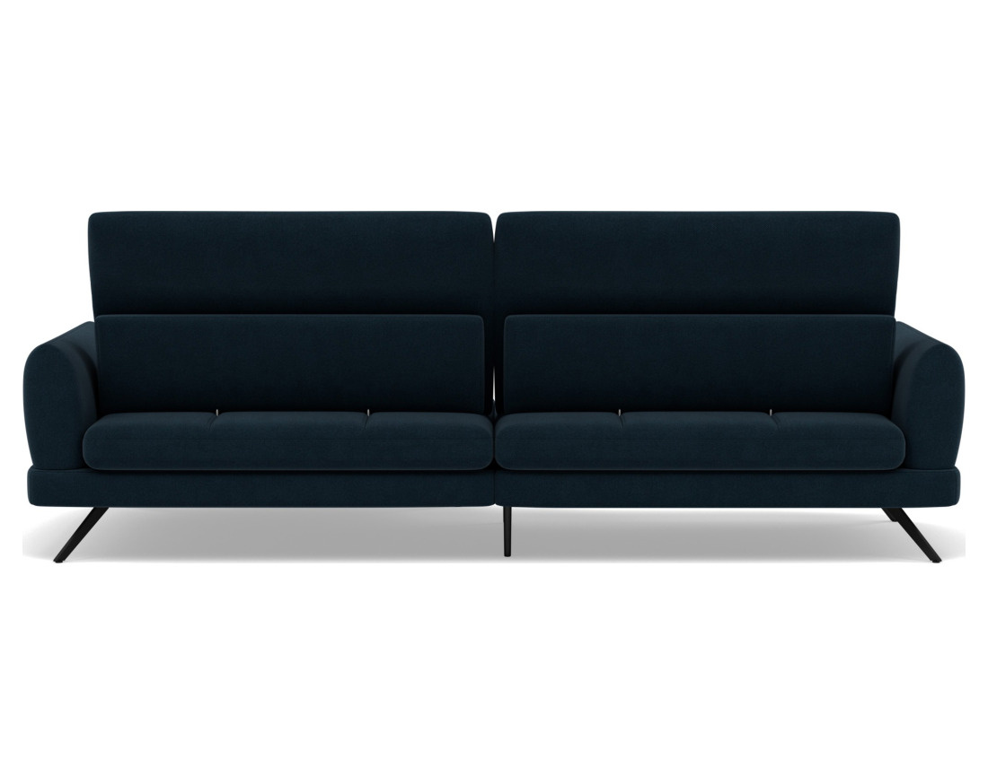 Canapé d'angle droit 4 places avec têtières réglables en tissu texturé Terry