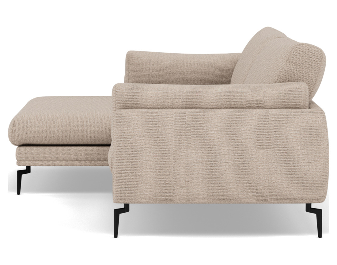 Canapé d'angle gauche 4 places en tissu texturé Carlos