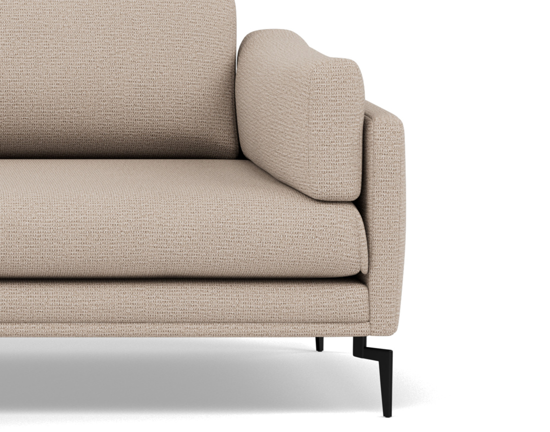 Canapé d'angle gauche 4 places en tissu texturé Carlos