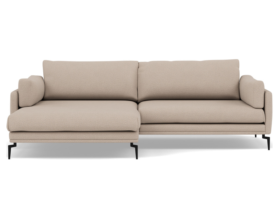 Canapé d'angle gauche 4 places en tissu texturé Carlos