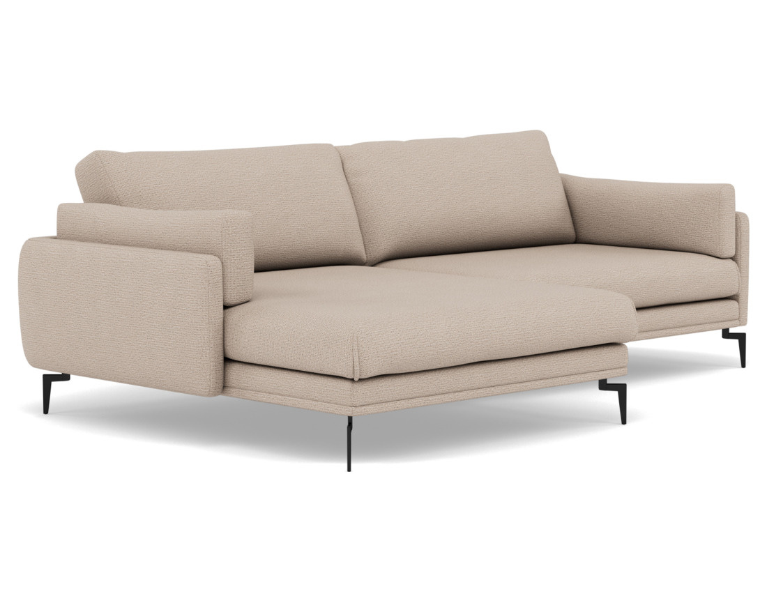 Canapé d'angle gauche 4 places en tissu texturé Carlos