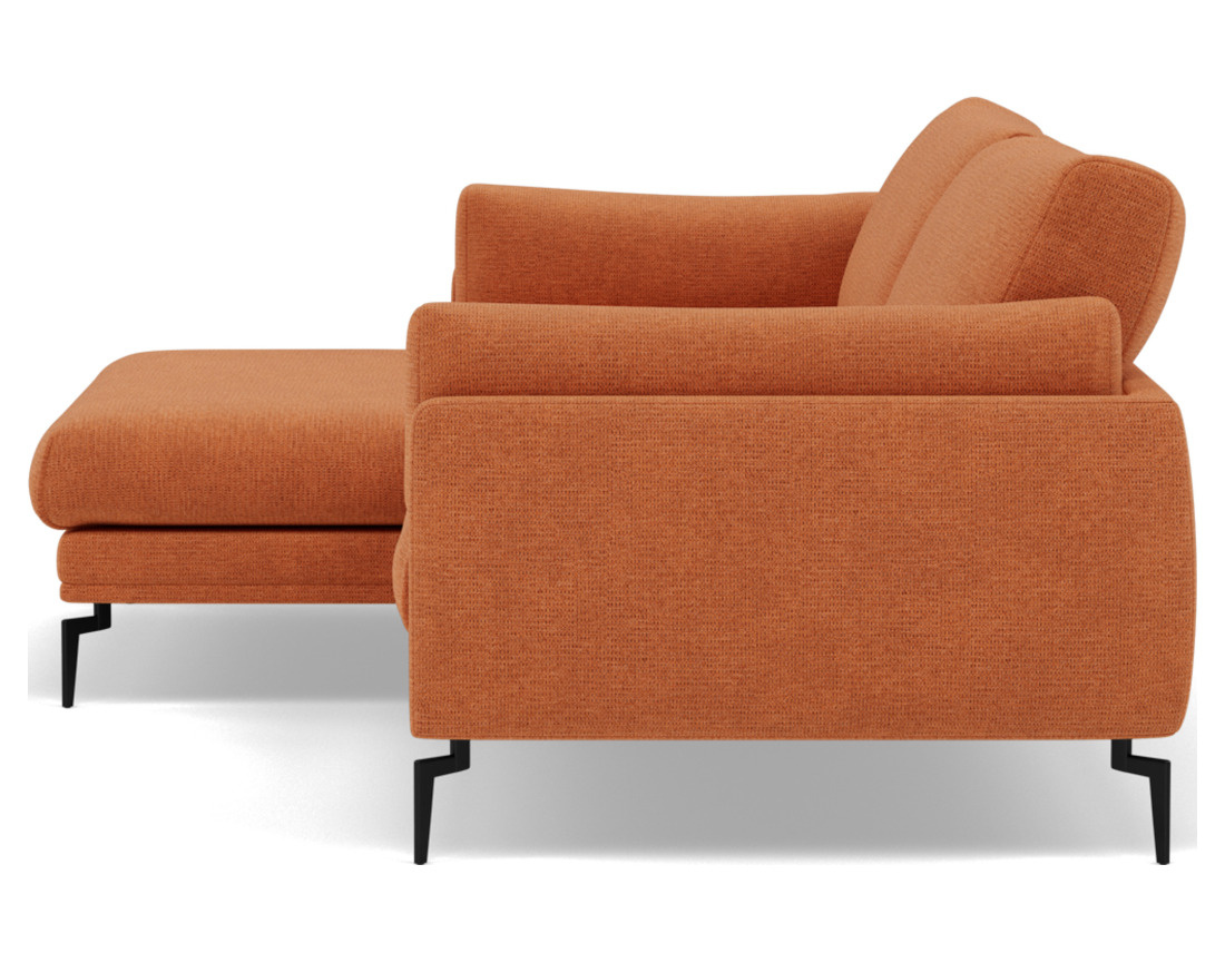 Canapé d'angle gauche 4 places en tissu texturé Carlos