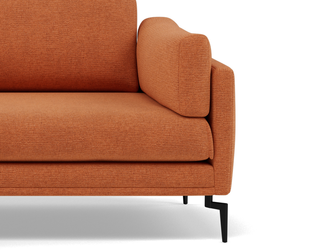 Canapé d'angle gauche 4 places en tissu texturé Carlos