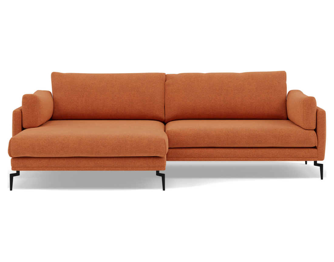 Canapé d'angle gauche 4 places en tissu texturé Carlos