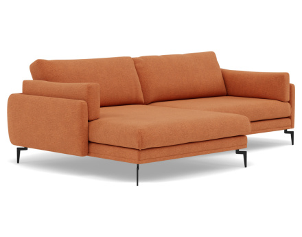 Canapé d'angle gauche 4 places en tissu texturé Carlos