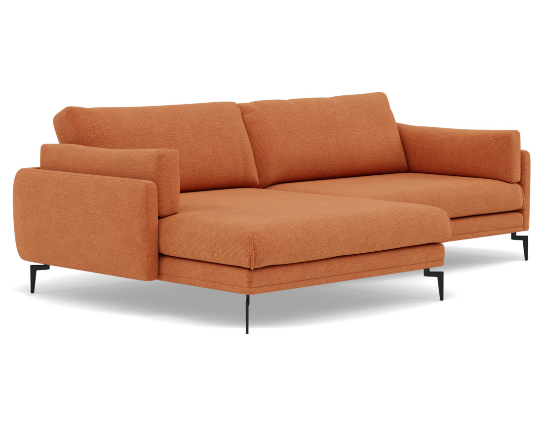 Canapé d'angle gauche 4 places en tissu texturé Carlos