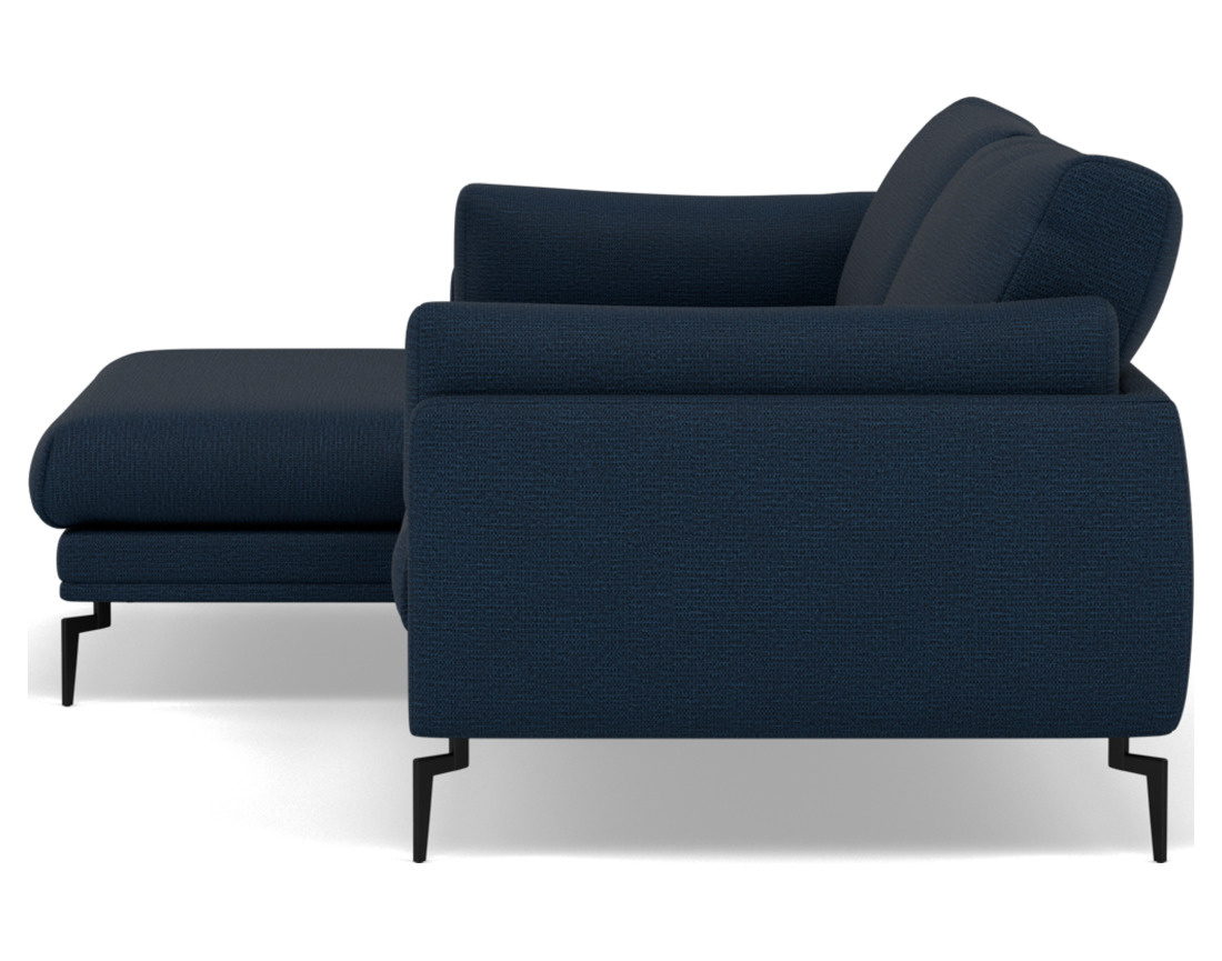 Canapé d'angle gauche 4 places en tissu texturé Carlos