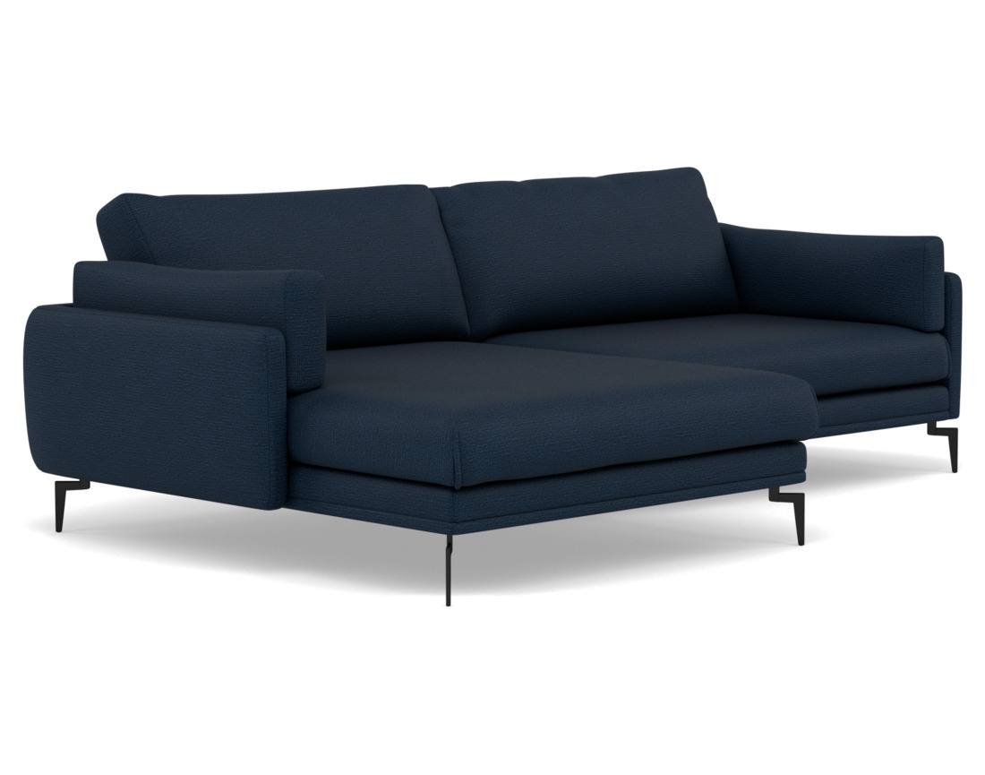 Canapé d'angle gauche 4 places en tissu texturé Carlos