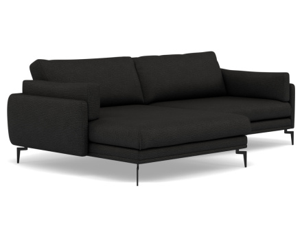 Canapé d'angle gauche 4 places en tissu texturé Carlos