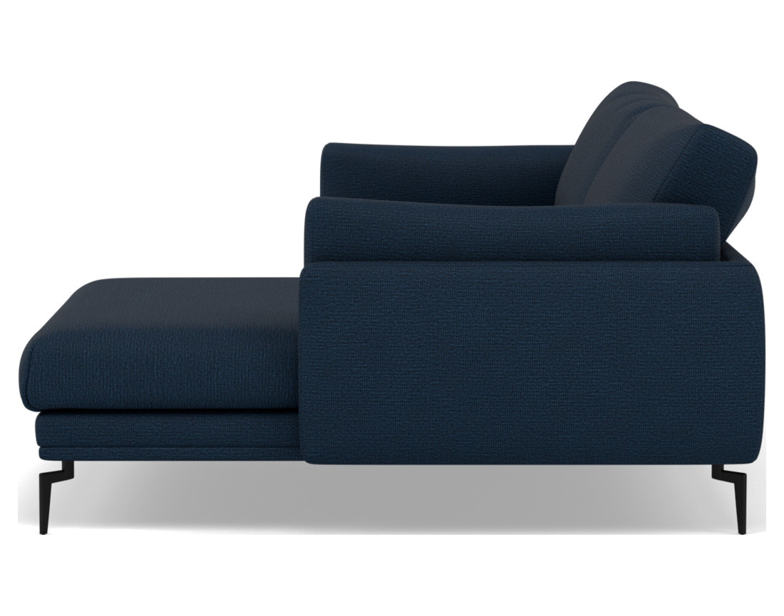 Canapé d'angle droit 4 places en tissu texturé Carlos