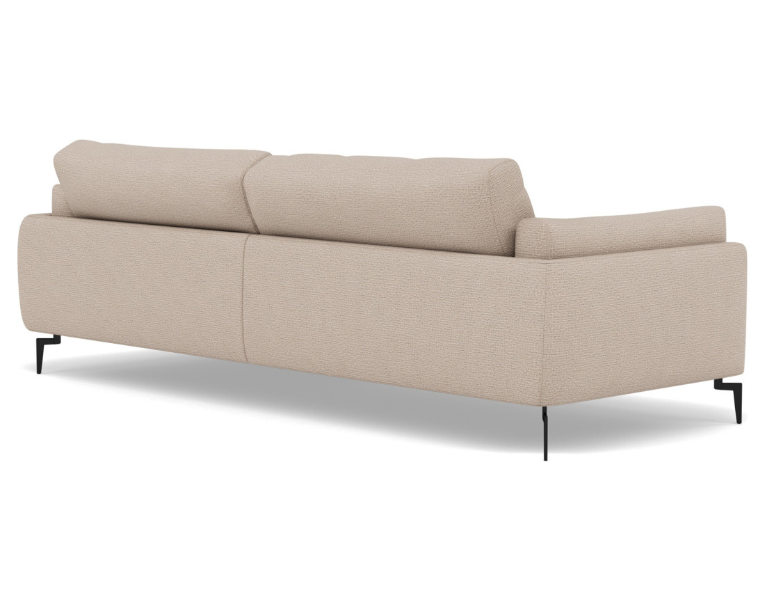 Canapé d'angle droit 4 places en tissu texturé Carlos