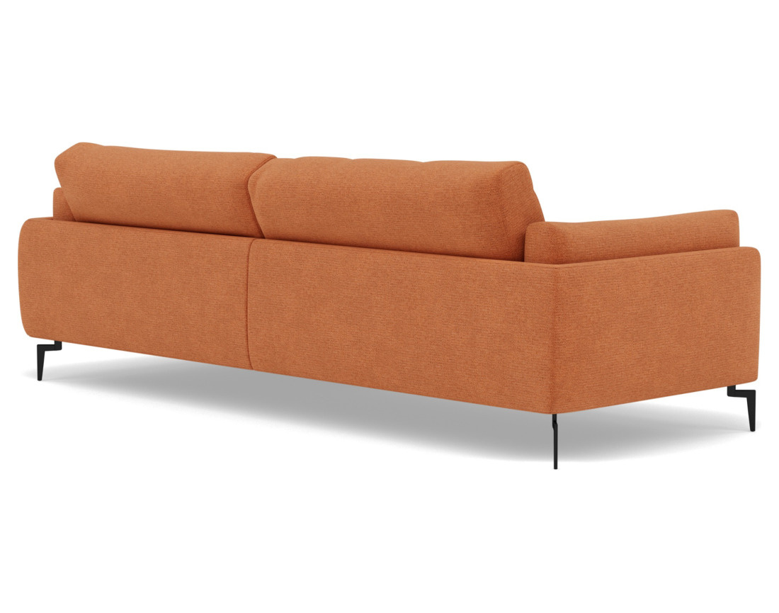 Canapé d'angle droit 4 places en tissu texturé Carlos