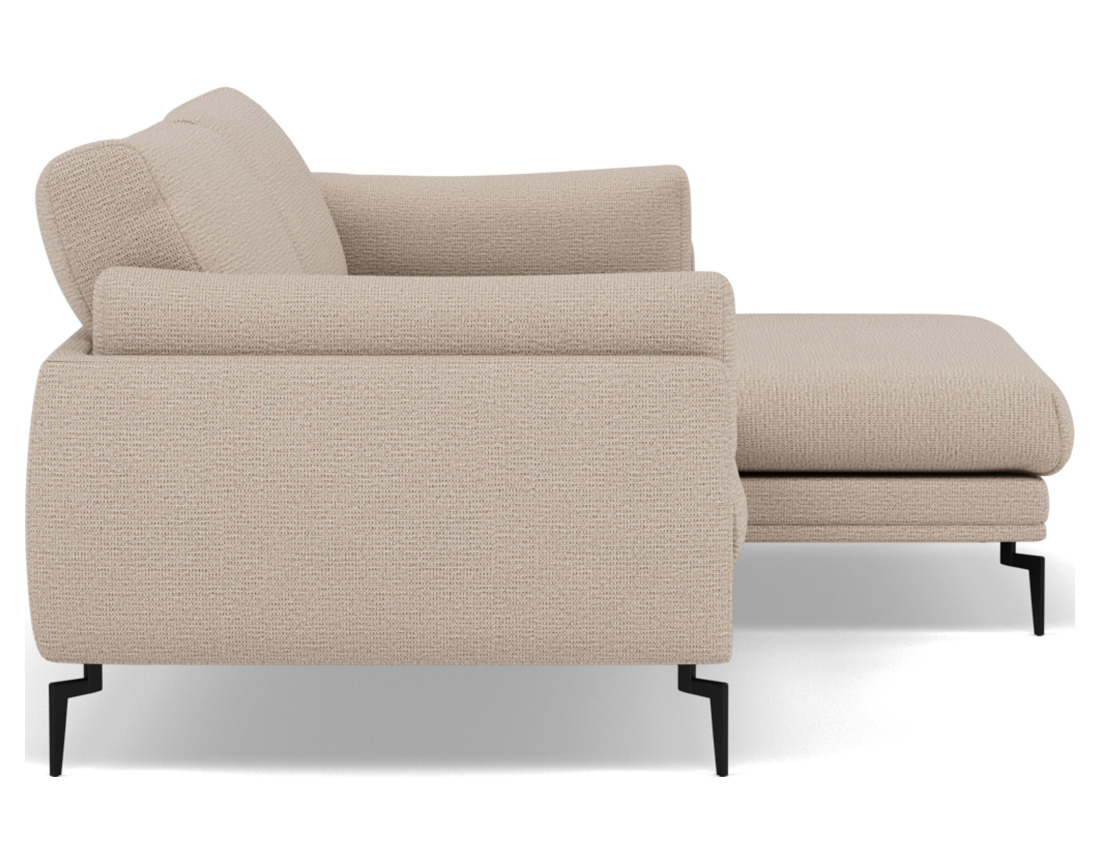 Canapé d'angle droit 4 places en tissu texturé Carlos