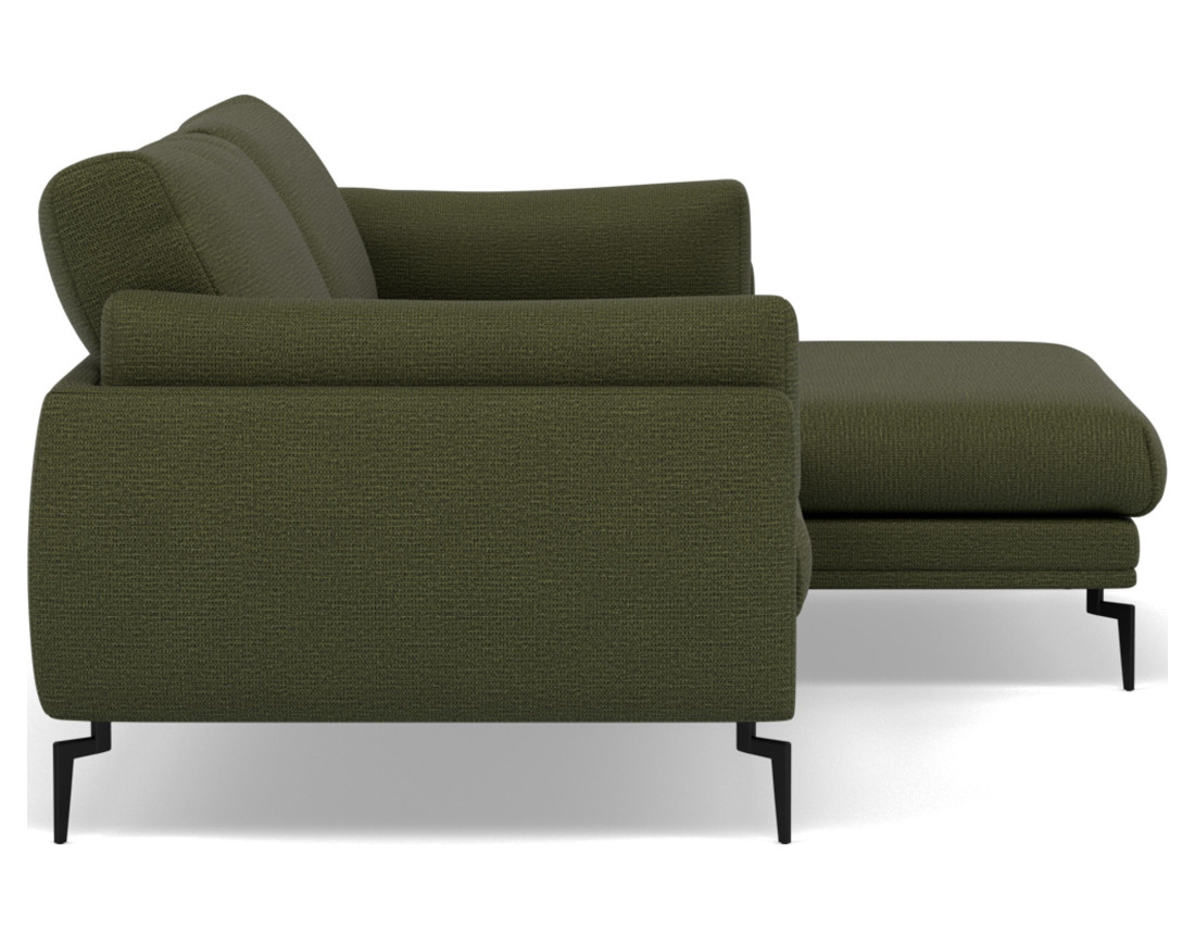 Canapé d'angle droit 4 places en tissu texturé Carlos