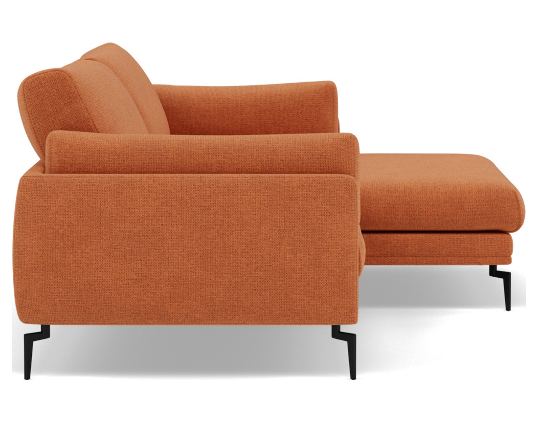 Canapé d'angle droit 4 places en tissu texturé Carlos