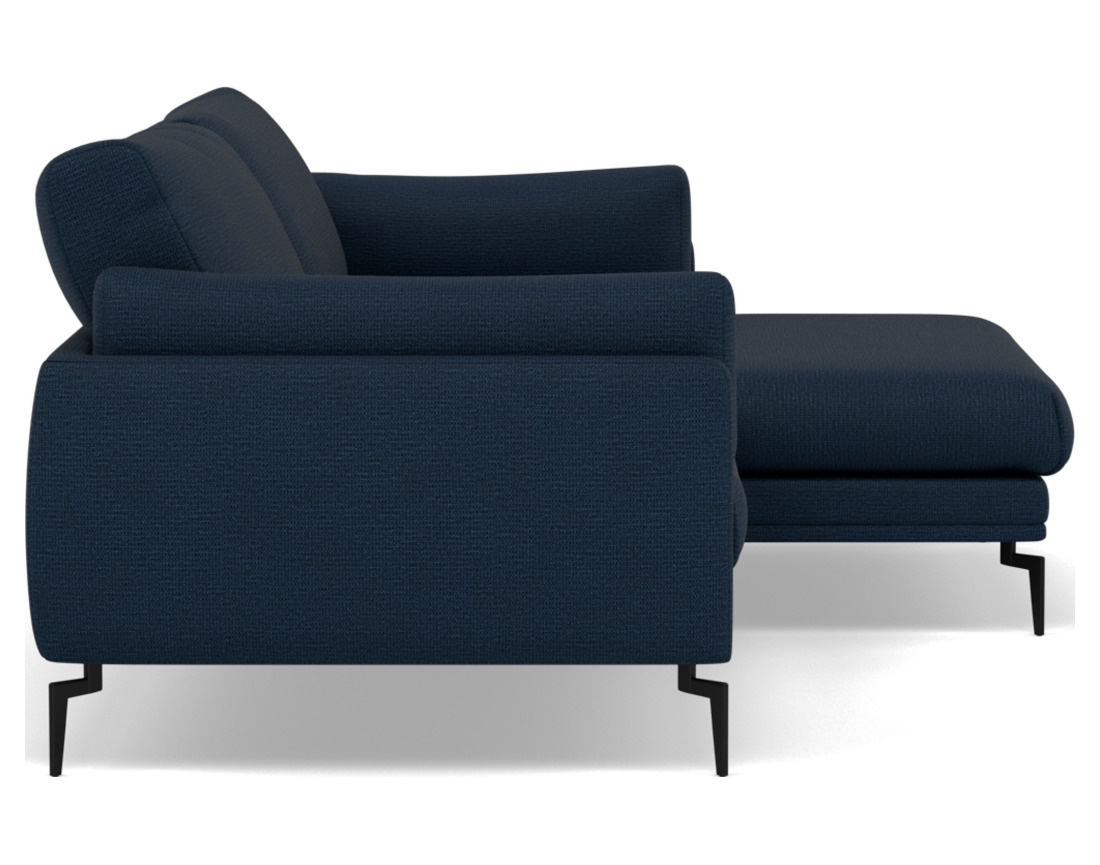 Canapé d'angle droit 4 places en tissu texturé Carlos