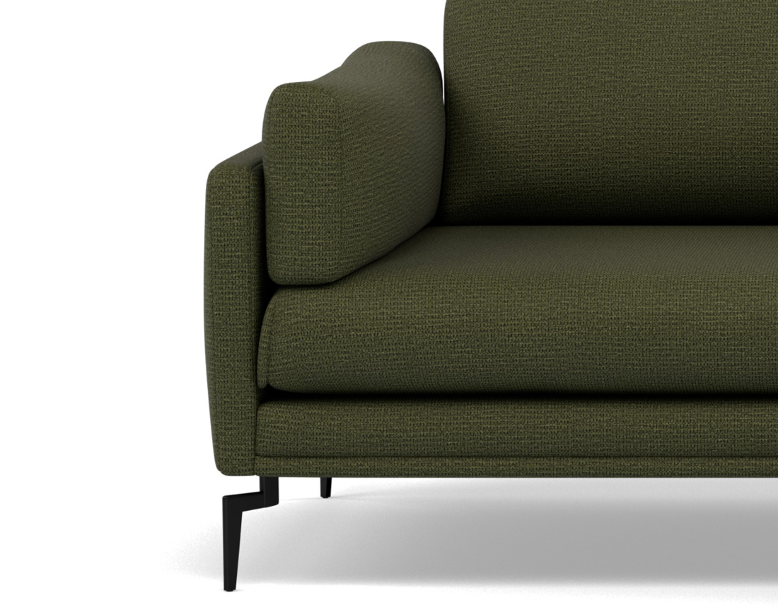 Canapé d'angle droit 4 places en tissu texturé Carlos