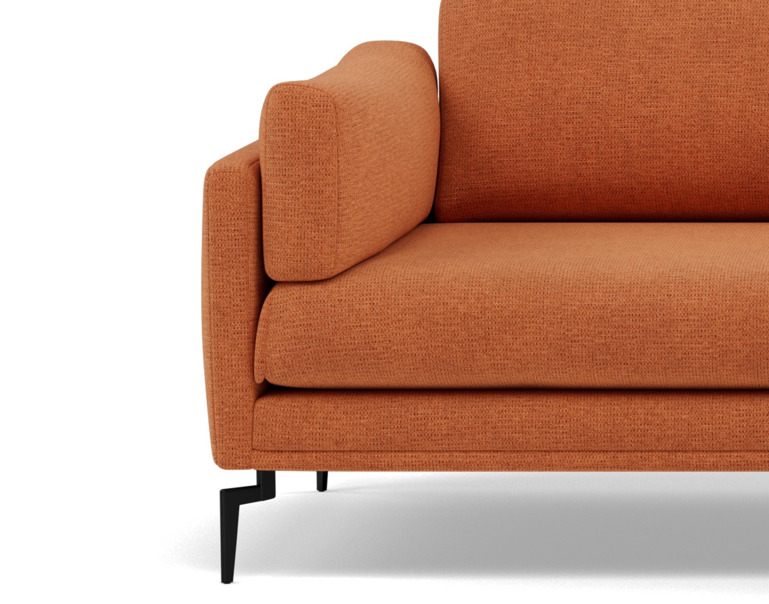 Canapé d'angle droit 4 places en tissu texturé Carlos