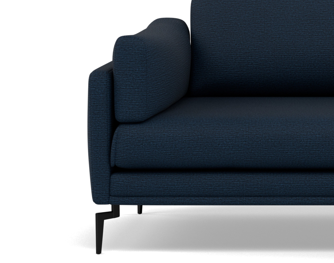 Canapé d'angle droit 4 places en tissu texturé Carlos