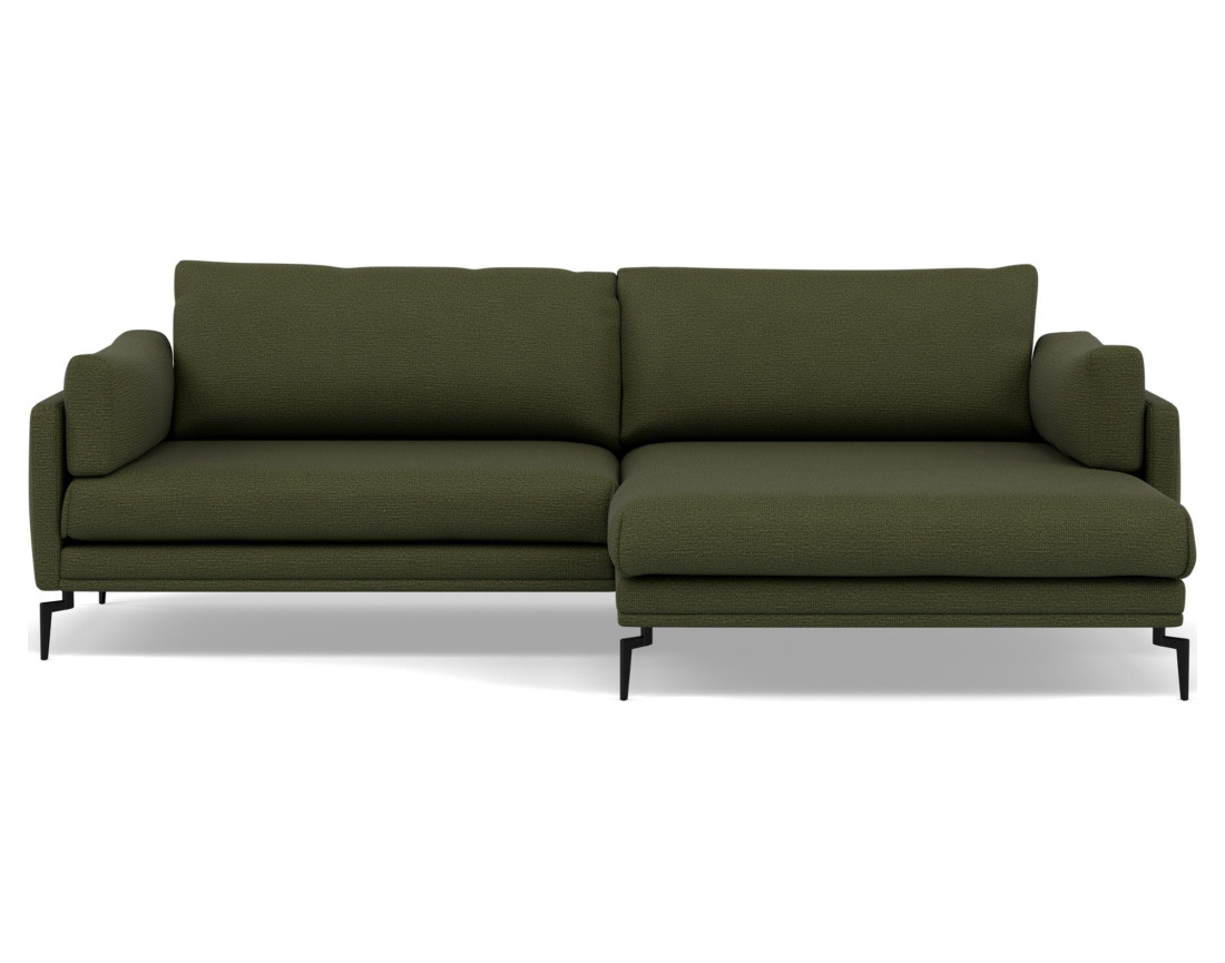 Canapé d'angle droit 4 places en tissu texturé Carlos