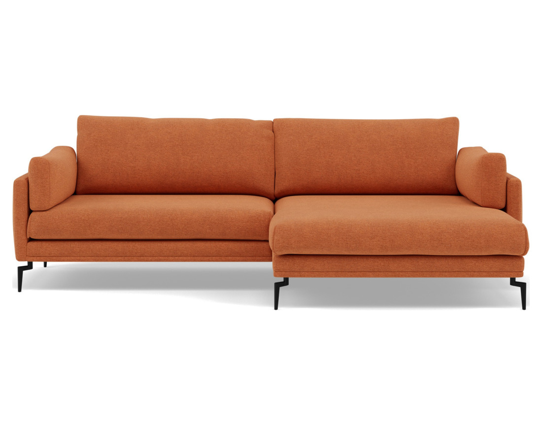 Canapé d'angle droit 4 places en tissu texturé Carlos