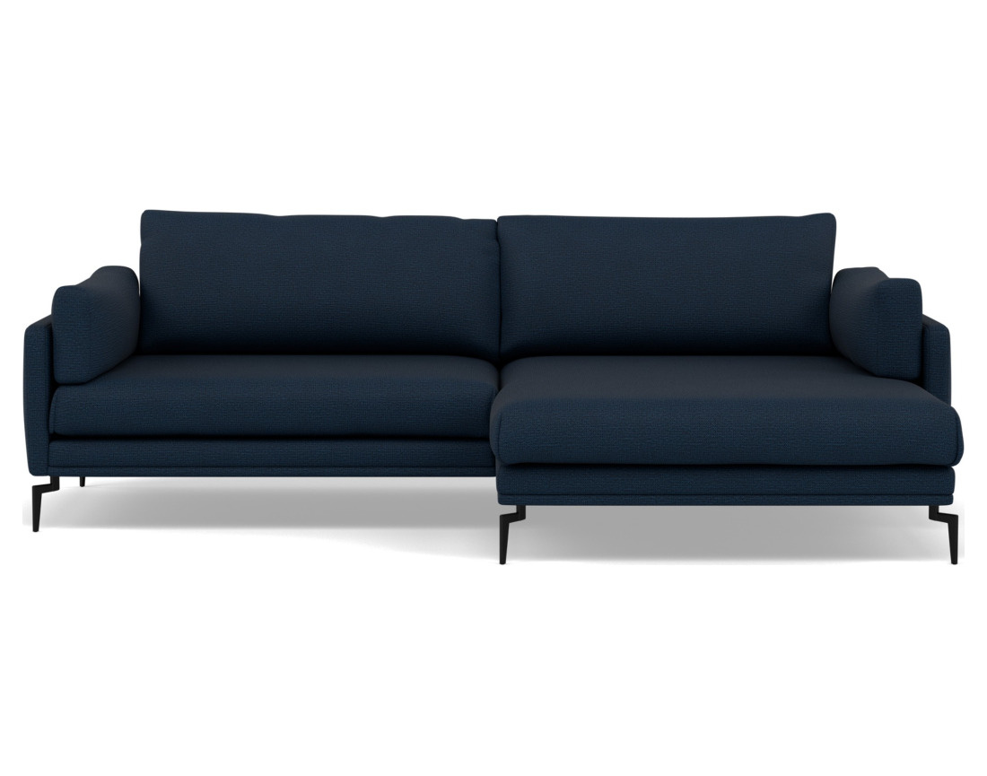 Canapé d'angle droit 4 places en tissu texturé Carlos