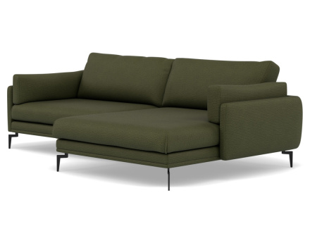 Canapé d'angle droit 4 places en tissu texturé Carlos